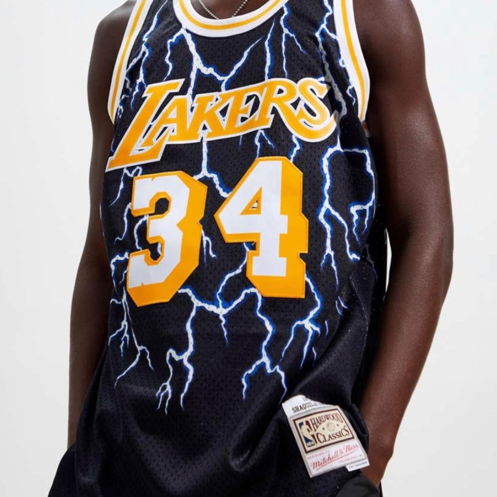 Mitchell & Ness Los Angeles Lakers Black Lightning #34 Jersey